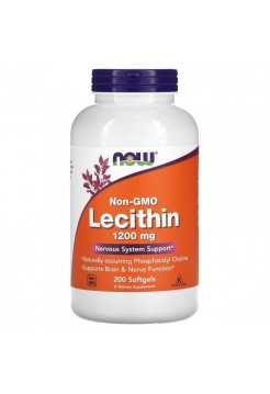 NOW Foods, Non-GMO Lecithin, 1200 мг, 200 капсул