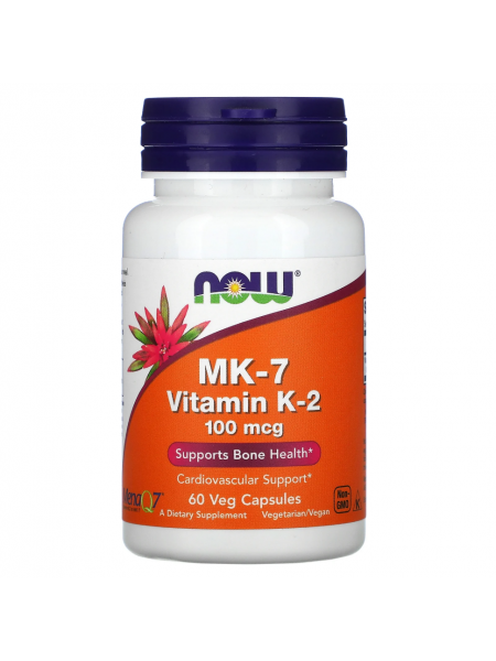 NOW Vitamin K2 MK7 100 mcg 60 caps / Нау Витамин К2 МК7 100 мкг 60 капс