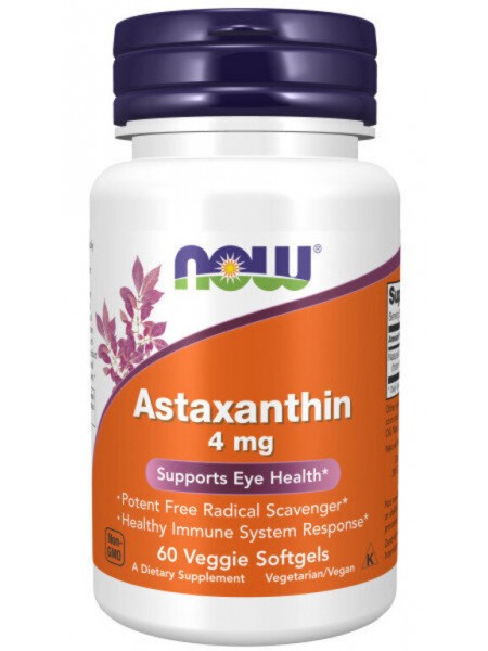 NOW Astaxanthin 4 mg 60 softgel / Нау Астаксантин 4 мг 60 софтгель
