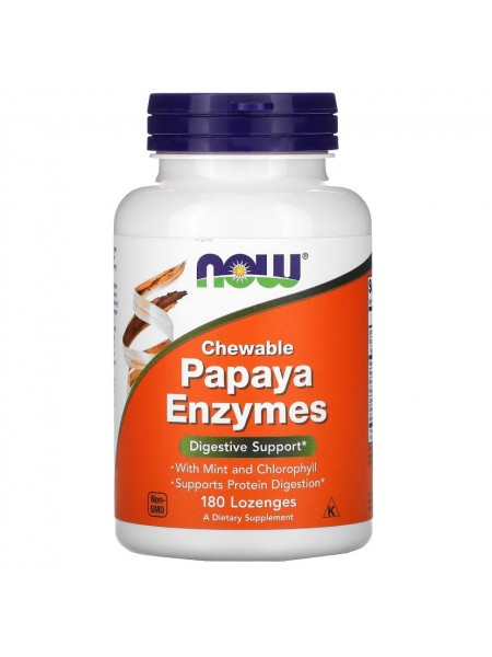 NOW Papaya Enzymes 180 chew / Нау ферменты папайи 180 жев таб