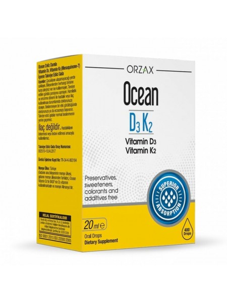 Ocean vitamin d3k2 1000 iu drop 20ml